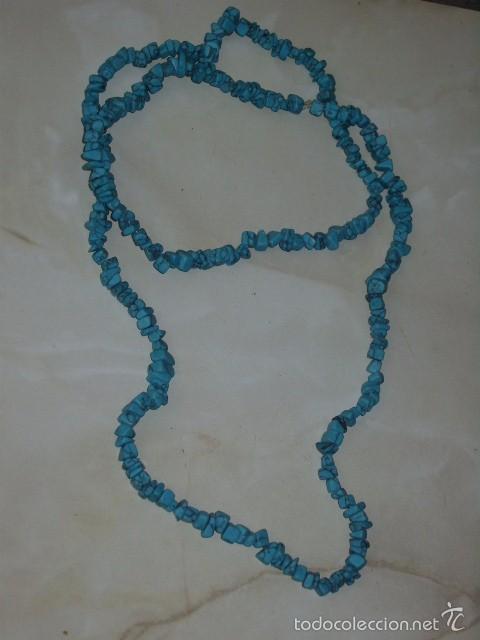 Joyeria: COLLAR LARGO DE TROCITOS DE TURQUESA.VINTAGE. - Foto 5