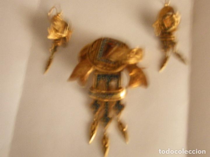 Joyeria: CONJUNTO BROCHE Y PENDIENTES ORO DEL PASADO SIGLO - Foto 1