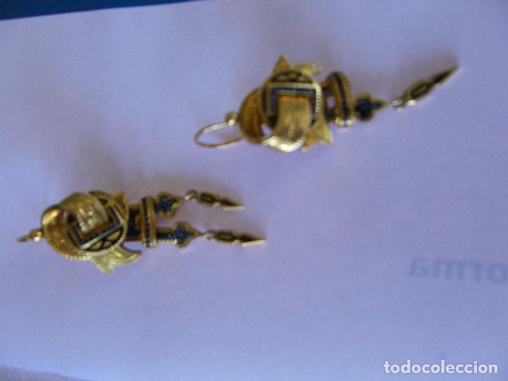 Joyeria: CONJUNTO BROCHE Y PENDIENTES ORO DEL PASADO SIGLO - Foto 5