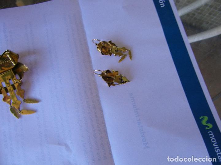 Joyeria: CONJUNTO BROCHE Y PENDIENTES ORO DEL PASADO SIGLO - Foto 9