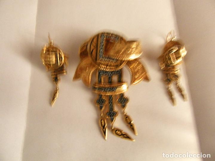 Joyeria: CONJUNTO BROCHE Y PENDIENTES ORO DEL PASADO SIGLO - Foto 27