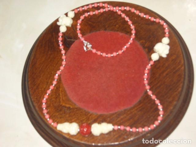 Joyeria: COLLAR DE CORAL ROSA Y PIEZAS DE CINABRIO. - Foto 3