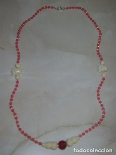 Joyeria: COLLAR DE CORAL ROSA Y PIEZAS DE CINABRIO. - Foto 4