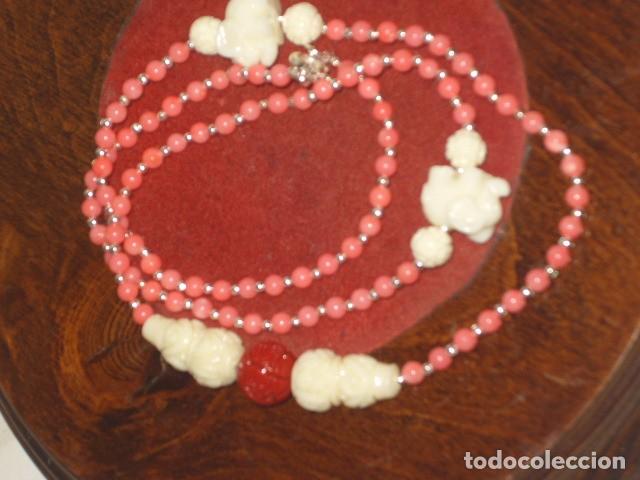 Joyeria: COLLAR DE CORAL ROSA Y PIEZAS DE CINABRIO. - Foto 5