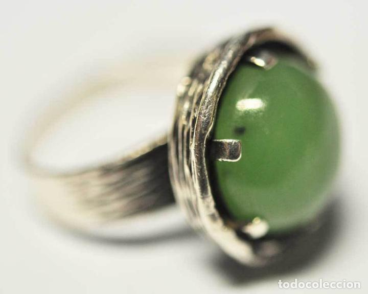 Joyeria: ANILLO DE PLATA CON CABUJON DE JADE - Foto 2