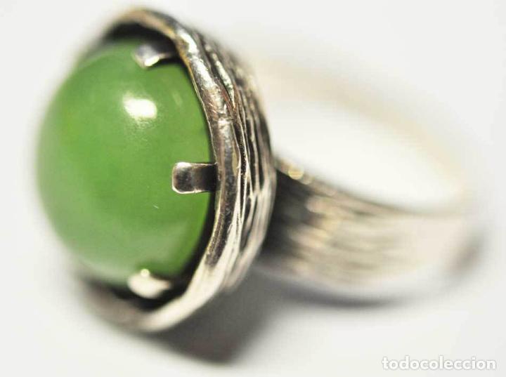 Joyeria: ANILLO DE PLATA CON CABUJON DE JADE - Foto 3