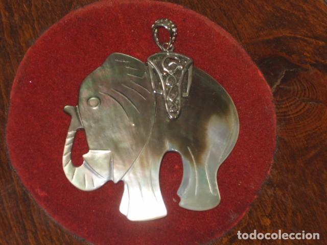 Joyeria: COLGANTE ELEFANTE DE NACAR TALLADO. - Foto 3