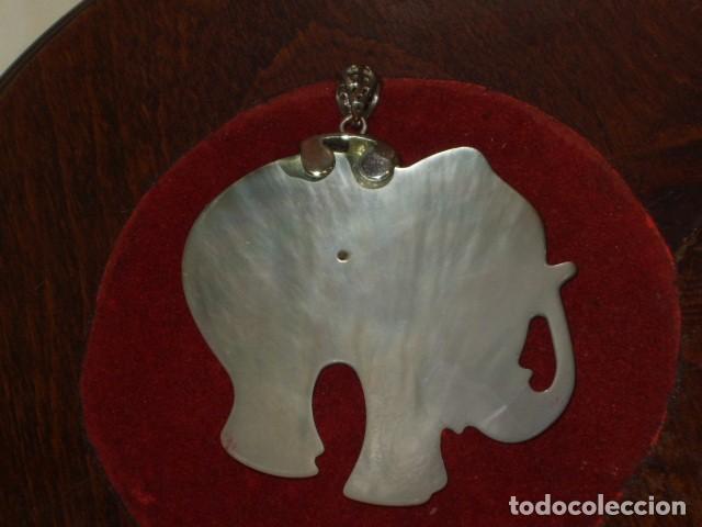 Joyeria: COLGANTE ELEFANTE DE NACAR TALLADO. - Foto 4