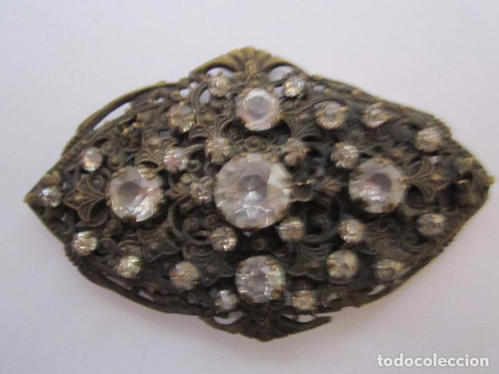 Joyeria: (2) BROCHE ANTIGUO CON PEDRERIA 4,5X7CM. - Foto 1