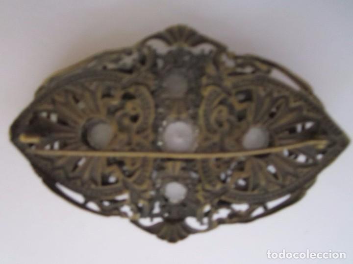 Joyeria: (2) BROCHE ANTIGUO CON PEDRERIA 4,5X7CM. - Foto 2