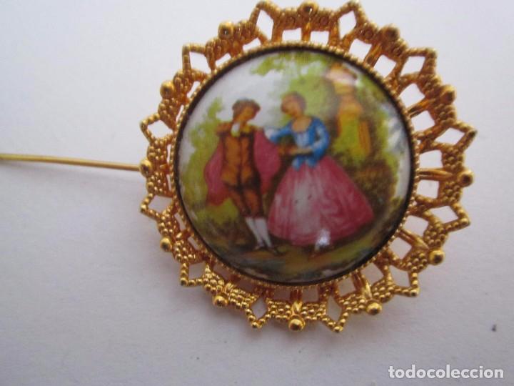 Joyeria: (2) BROCHE CON PINTURA INTERIOR 3CM - Foto 1