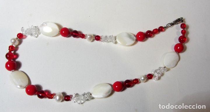 Joyeria: collar de n&aacute;car, cristal de roca, perlas de r&iacute;o y cristal - Foto 2