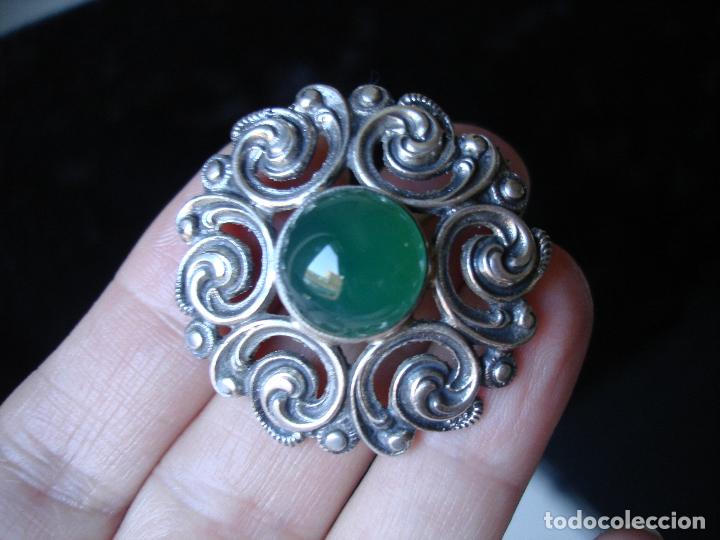 Joyeria: BROCHE DE PLATA RECORTADA Y CRISOFASA - Foto 1