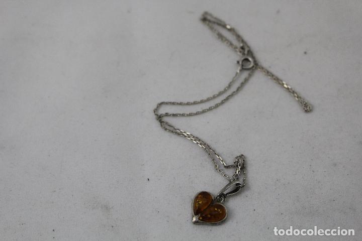 Joyeria: colgante y cadena en plata de ley con ambar - Foto 2
