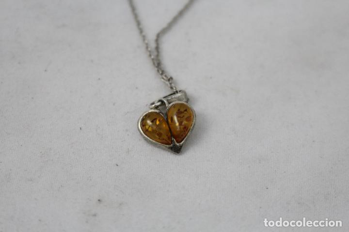 Joyeria: colgante y cadena en plata de ley con ambar - Foto 4