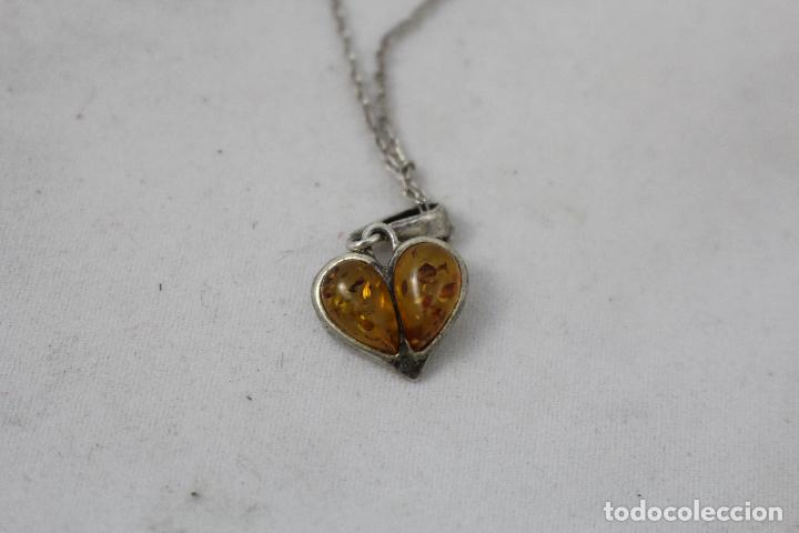 Joyeria: colgante y cadena en plata de ley con ambar - Foto 6