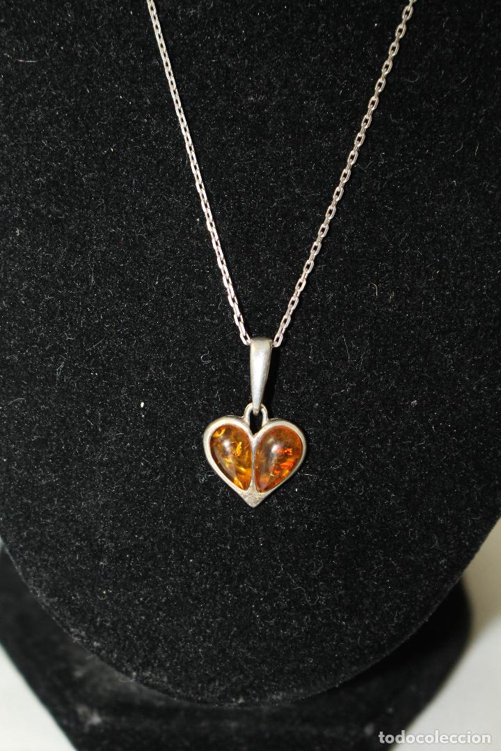 Joyeria: colgante y cadena en plata de ley con ambar - Foto 7