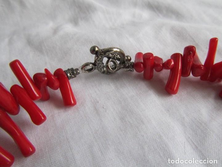 Joyeria: Collar de coral rojo Broche ba&ntilde;ado en plata - Foto 2