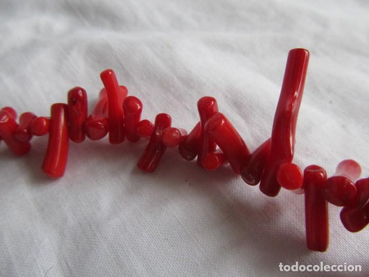 Joyeria: Collar de coral rojo Broche ba&ntilde;ado en plata - Foto 3