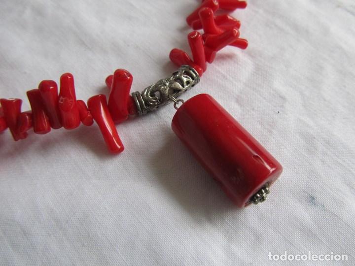 Joyeria: Collar de coral rojo Broche ba&ntilde;ado en plata - Foto 5