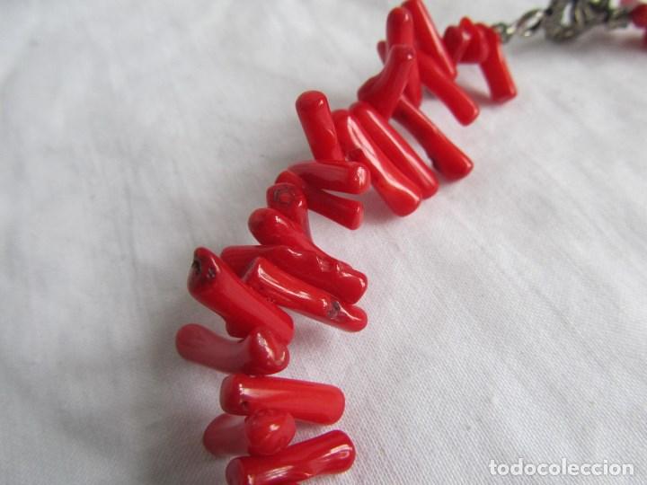Joyeria: Collar de coral rojo Broche ba&ntilde;ado en plata - Foto 7