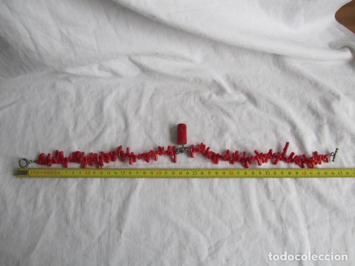 Joyeria: Collar de coral rojo Broche ba&ntilde;ado en plata - Foto 8