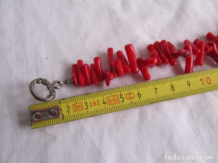 Joyeria: Collar de coral rojo Broche ba&ntilde;ado en plata - Foto 9