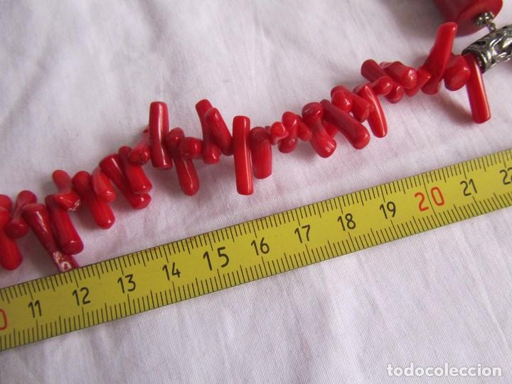 Joyeria: Collar de coral rojo Broche ba&ntilde;ado en plata - Foto 10
