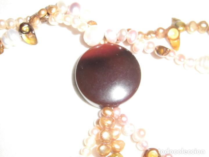 Joyeria: BONITO COLLAR DE PERLAS CON PIEDRA EN EL CENTRO - Foto 2