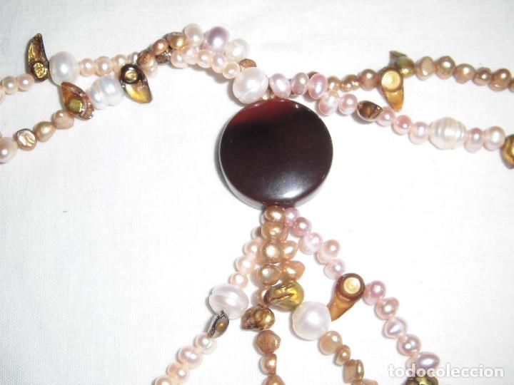 Joyeria: BONITO COLLAR DE PERLAS CON PIEDRA EN EL CENTRO - Foto 3