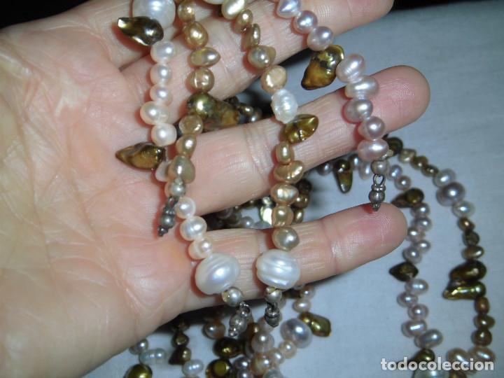 Joyeria: BONITO COLLAR DE PERLAS CON PIEDRA EN EL CENTRO - Foto 4