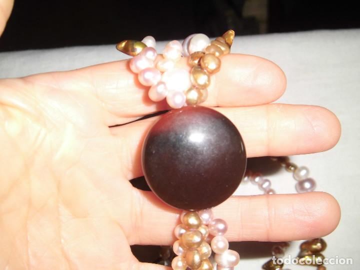 Joyeria: BONITO COLLAR DE PERLAS CON PIEDRA EN EL CENTRO - Foto 5
