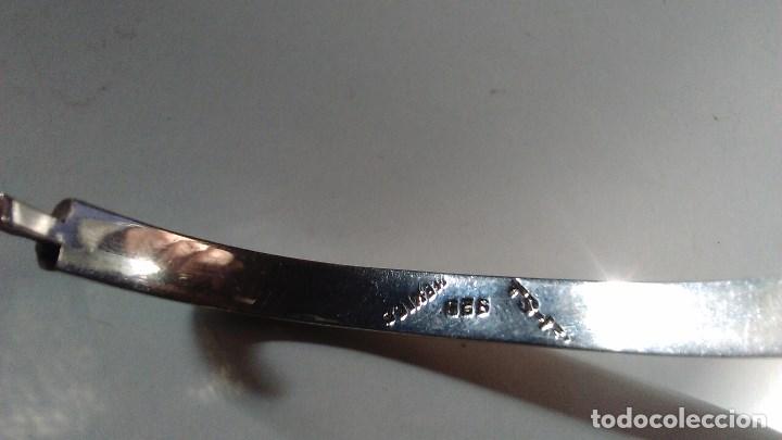 Joyeria: Pulsera de plata ovalada  rigida con incrustaciones en piedra azul - Foto 11