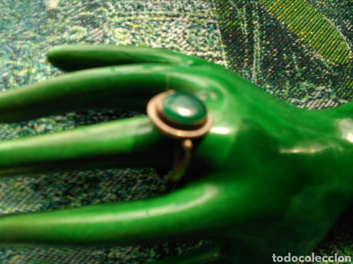 Joyeria: Anillo de plata y agata Jade verde nefhrite - Foto 2