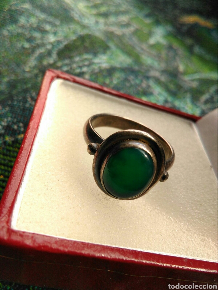 Joyeria: Anillo de plata y agata Jade verde nefhrite - Foto 3