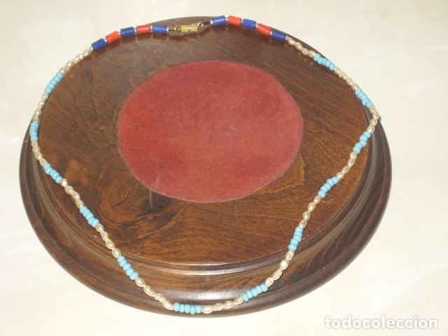 Joyeria: COLLAR DE PERLAS DE RIO Y OPALINA AZUL. - Foto 2