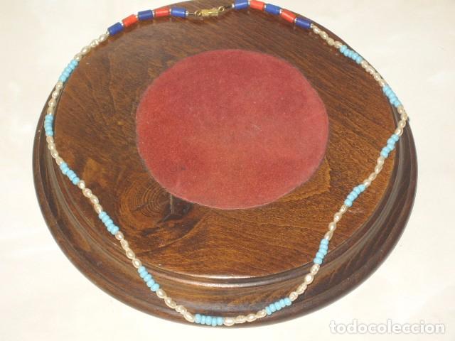 Joyeria: COLLAR DE PERLAS DE RIO Y OPALINA AZUL. - Foto 3