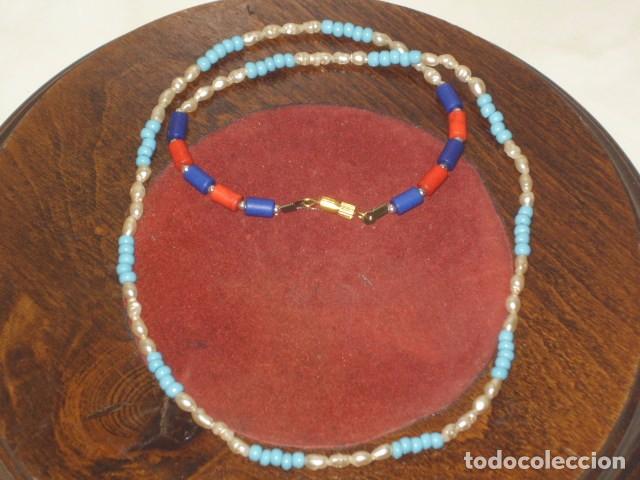Joyeria: COLLAR DE PERLAS DE RIO Y OPALINA AZUL. - Foto 4
