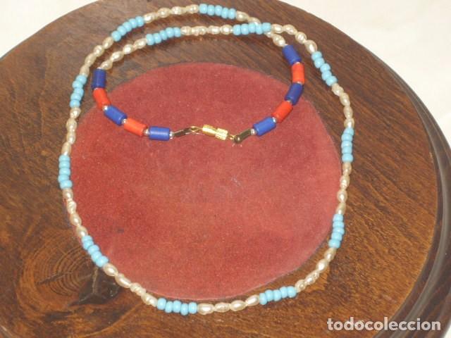 Joyeria: COLLAR DE PERLAS DE RIO Y OPALINA AZUL. - Foto 5
