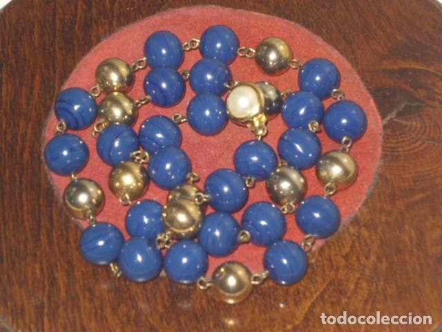 Joyeria: COLLAR DE OPALINA AZUL MARINO,CRISTAL.VINTAGE. - Foto 7