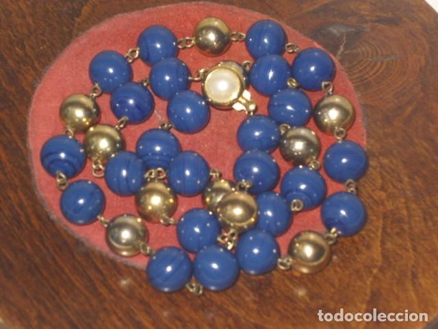 Joyeria: COLLAR DE OPALINA AZUL MARINO,CRISTAL.VINTAGE. - Foto 8