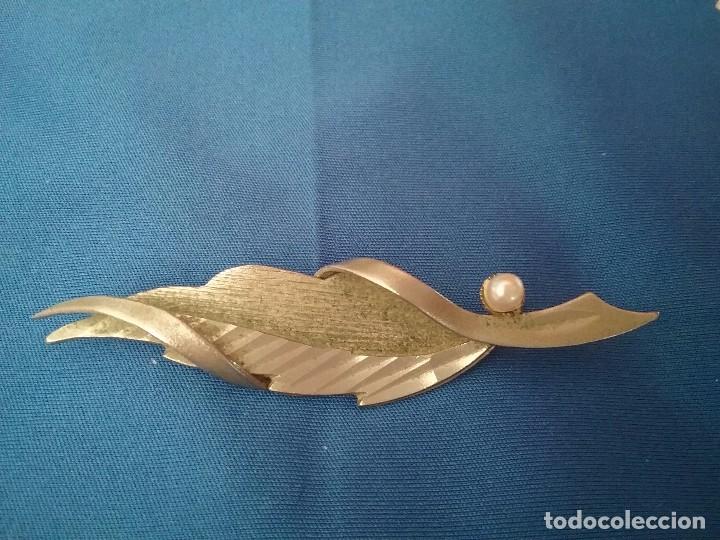 Joyeria: AGUJA BROCHE FORMA DE HOJA CON PERLA. - Foto 1