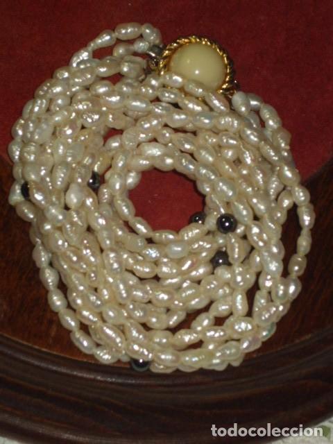 Joyeria: COLLAR DE PERLAS DE RIO 5 HILOS.VINTAGE. - Foto 5