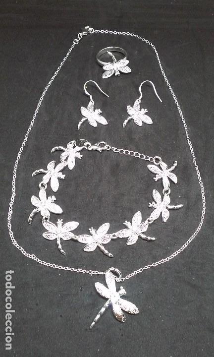 Joyeria: CONJUNTO COLGANTE PULSERA PENDIENTES Y ANILLO EN PLATA - Foto 1