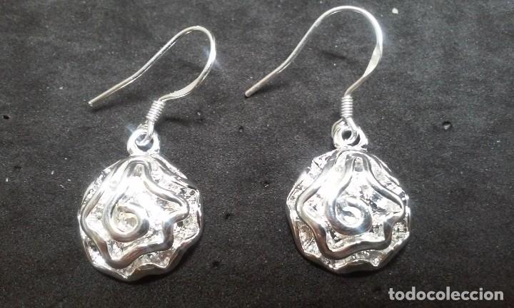 Joyeria: CONJUNTO PULSERA ANILLO Y PENDIENTES FLOR EN PLATA - Foto 8