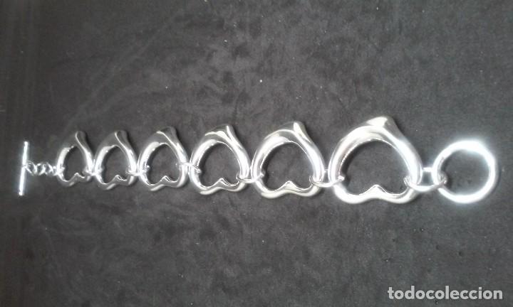Joyeria: CONJUNTO COLGANTE PULSERA Y PENDIENTES CORAZON EN PLATA - Foto 3
