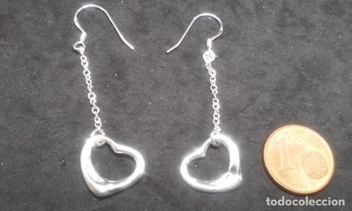 Joyeria: CONJUNTO COLGANTE PULSERA Y PENDIENTES CORAZON EN PLATA - Foto 8