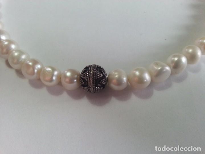 Joyeria: Gargantilla de Perlas Naturales y Plata de Ley - Foto 2