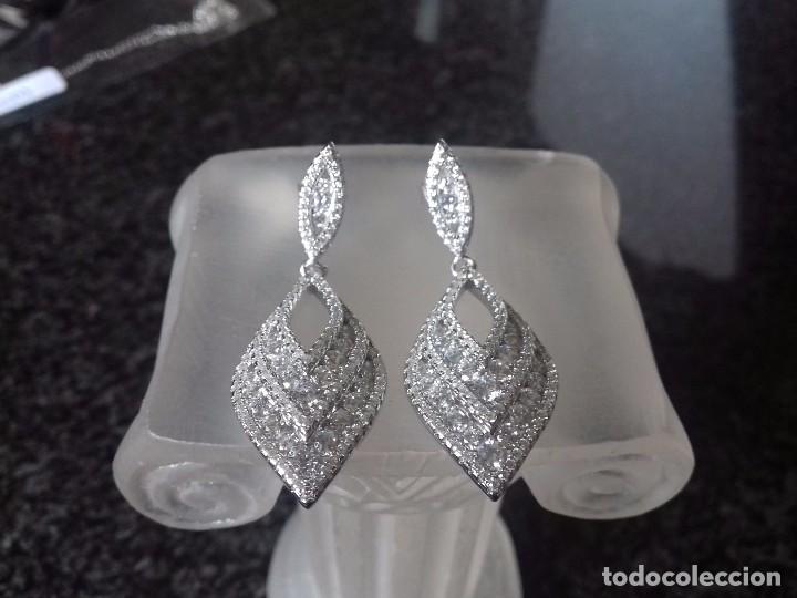 Joyeria: Pendientes Pavese de Circonitas y Plata de Ley - Foto 2
