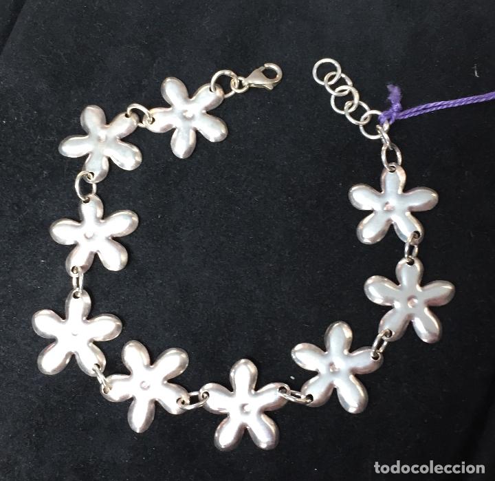 Joyeria: PULSERA PLATA DE LEY FLORES 19 CM NUEVA SIN USAR - Foto 1